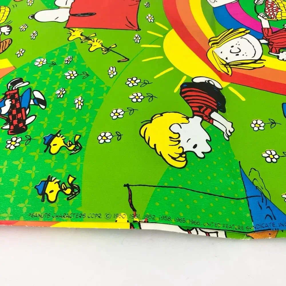 Vintage Charlie Brown and Friends Rainbow Flat Wrapping Paper